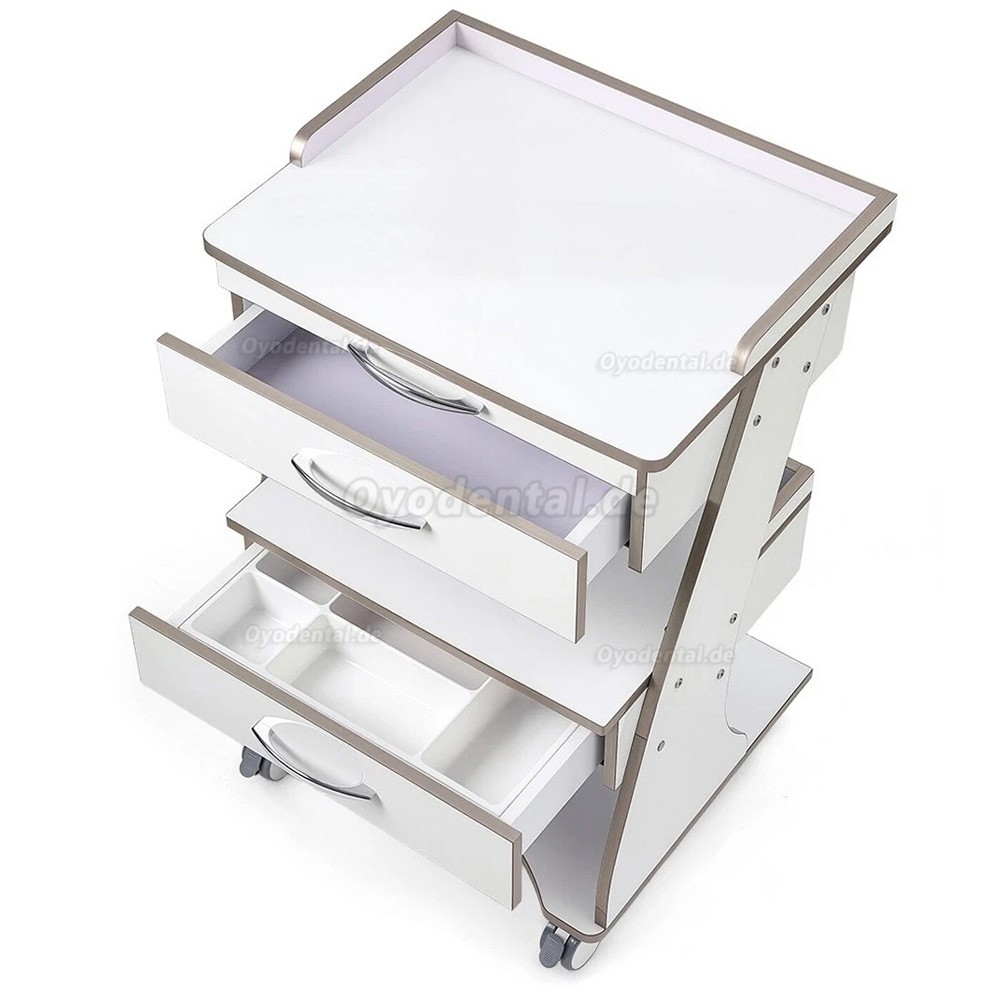 Dentech G06 Dentalwagen Instrumentenwagen mit Instrumententablett Doppelschublade Stauraum